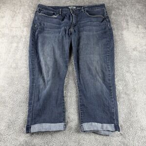 Signature  Levis Modern Capri Jeans Womens‎ 16 33W Blue Dark Wash Cuffed